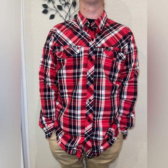 Custom Upcycled University of Kansas Jayhawk Button Up Size XL Unisex - Picture 2 of 9